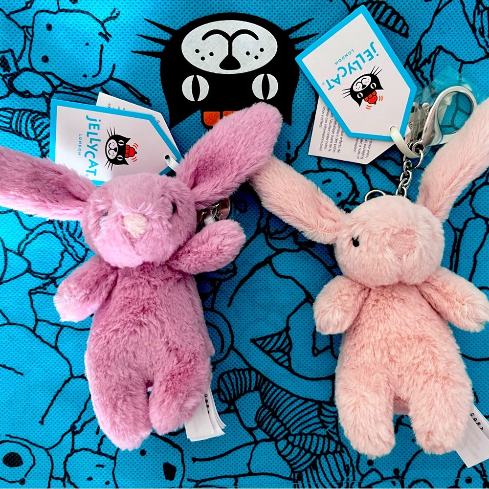 Jellycat Pink & Tulip Bunny Bag Charms (Out of Stock)